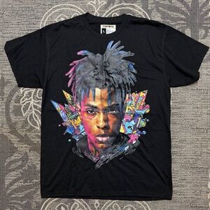 XXXtentacion Black Graphic T-Shirt with Colorful Design